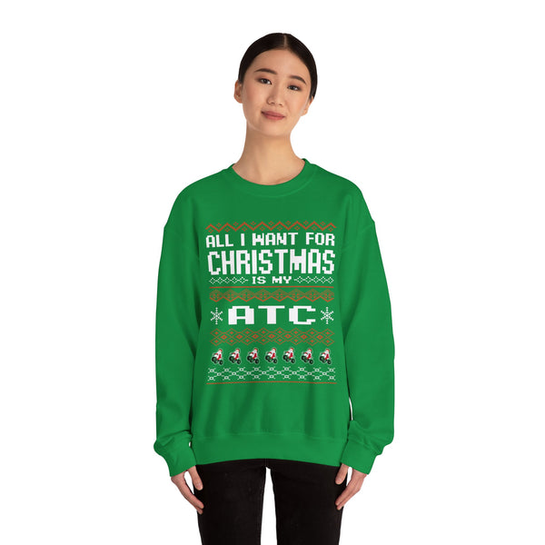 ATC Ugly Sweater GalaxyGraphx Green Crewneck Sweatshirt