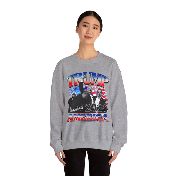 TRUMP AMERICA Vintage Style Black Crewneck Sweatshirt