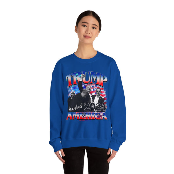 TRUMP AMERICA Vintage Style Black Crewneck Sweatshirt