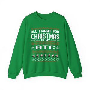 ATC Ugly Sweater GalaxyGraphx Green Crewneck Sweatshirt