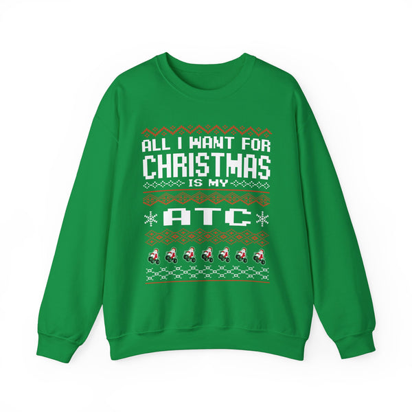 ATC Ugly Sweater GalaxyGraphx Green Crewneck Sweatshirt