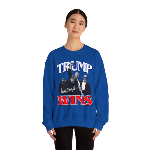 TRUMP WINS Vintage Style Black Crewneck Sweatshirt