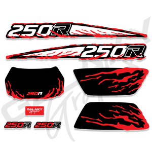 TRX 250R Premium BLOODY Black Decal Graphics Kit