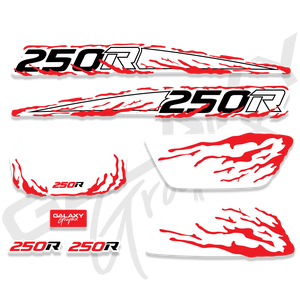 TRX 250R Premium BLOODY White Decal Graphics Kit