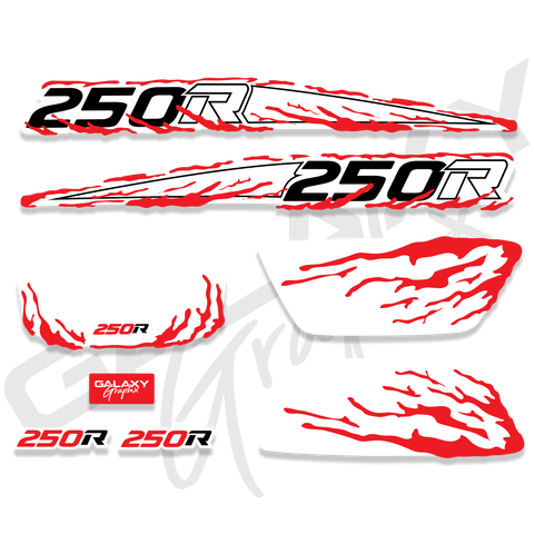 TRX 250R Premium BLOODY White Decal Graphics Kit