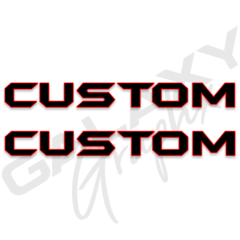 Custom Hood Lettering Decals with Outline Asylum