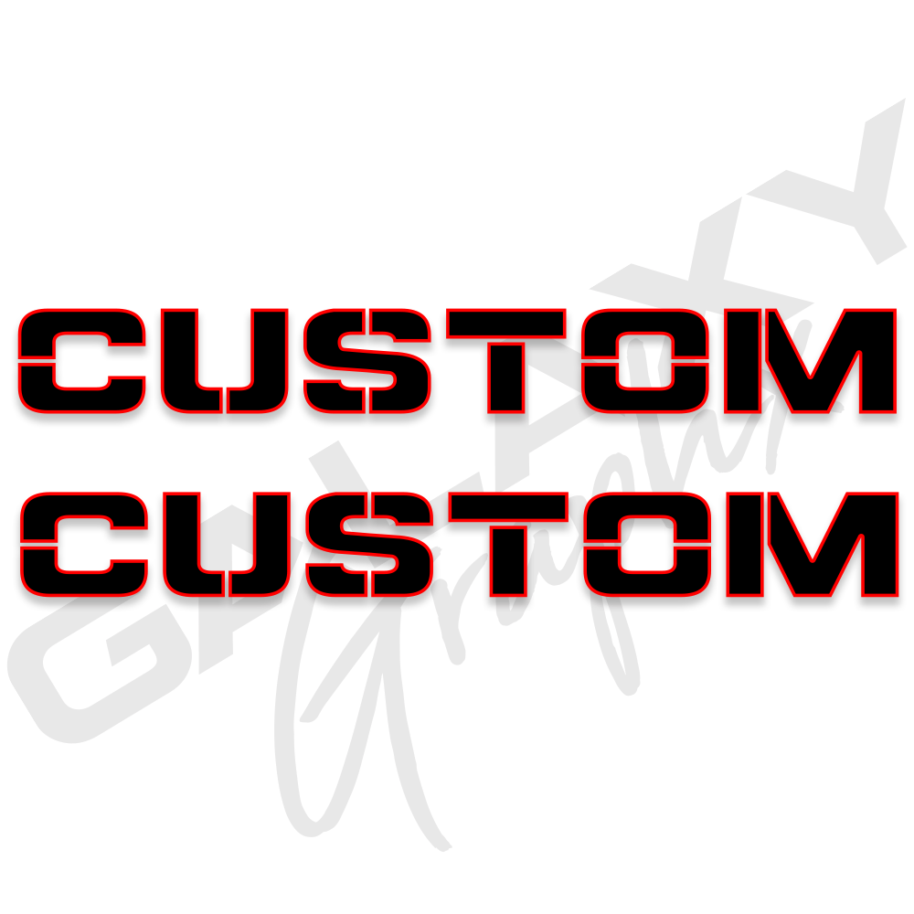 Custom Hood Lettering Custom Hood Lettering Decals with Outline Stencil – GalaxyGraphx