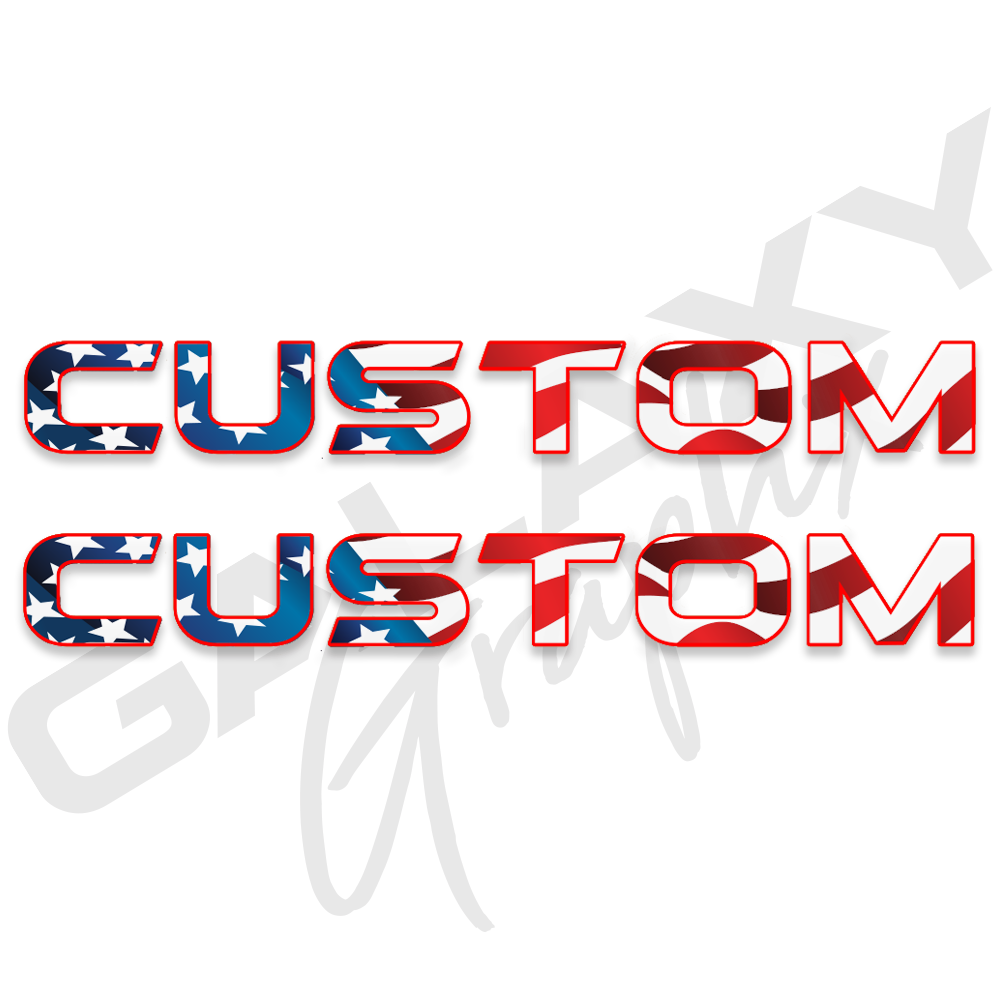 Custom Hood Lettering Decals American Flag