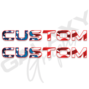 Custom Hood Lettering Decals American Flag