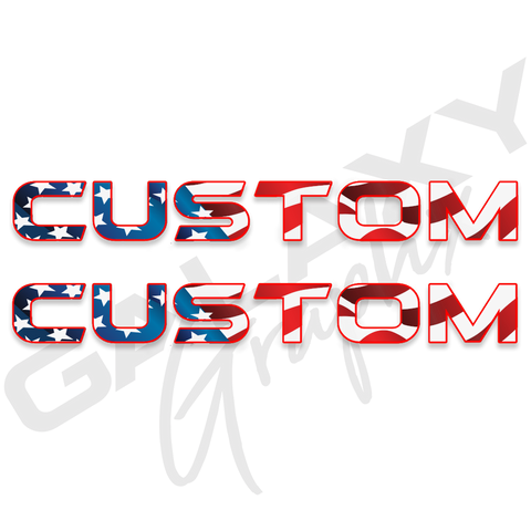 Custom Hood Lettering Decals American Flag