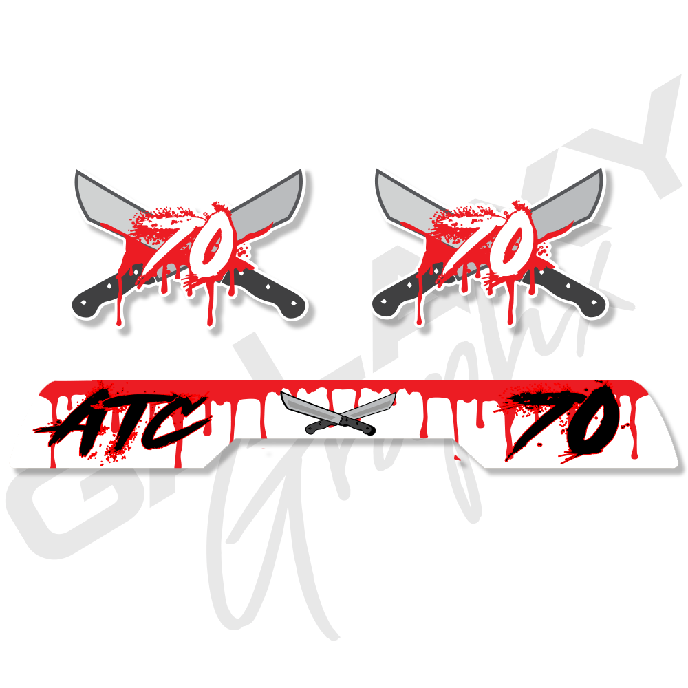 Killer Kit White Premium ATC70 Decal Graphics Kit