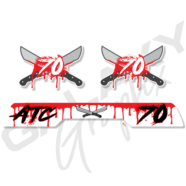 Killer Kit White Premium ATC70 Decal Graphics Kit