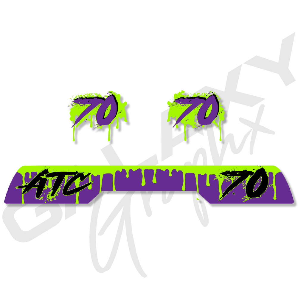 SLIME Purple Premium ATC70 Decal Graphics Kit