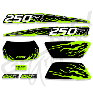 TRX 250R Premium SLIME Black Decal Graphics Kit