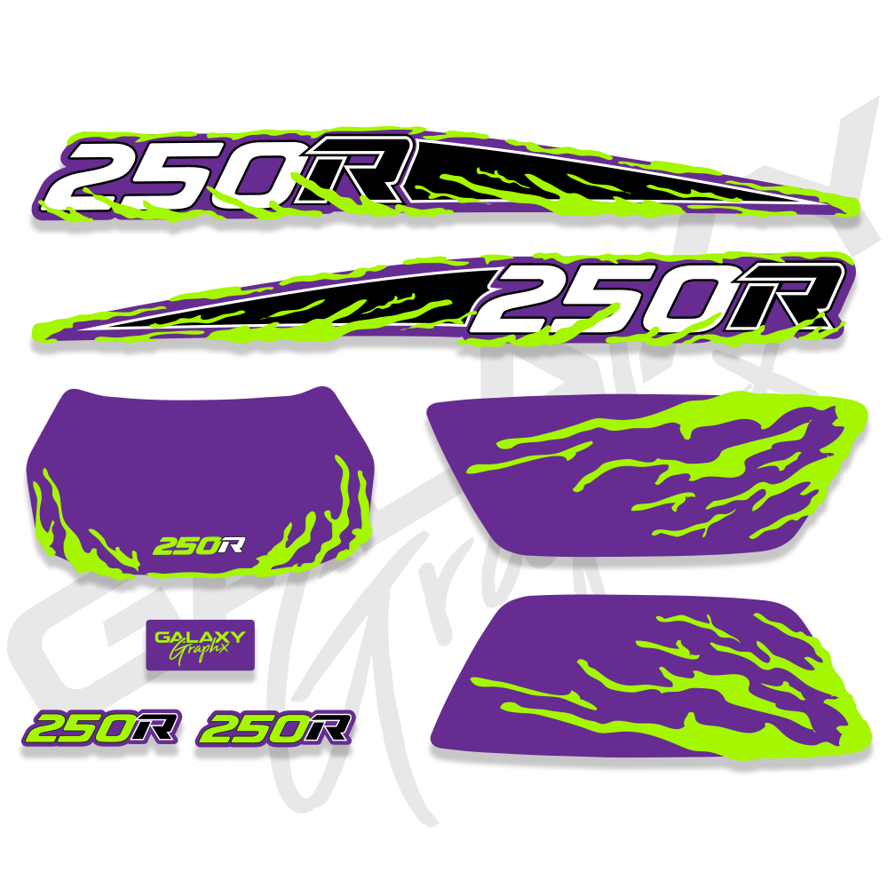 TRX 250R Premium SLIME Purple Decal Graphics Kit