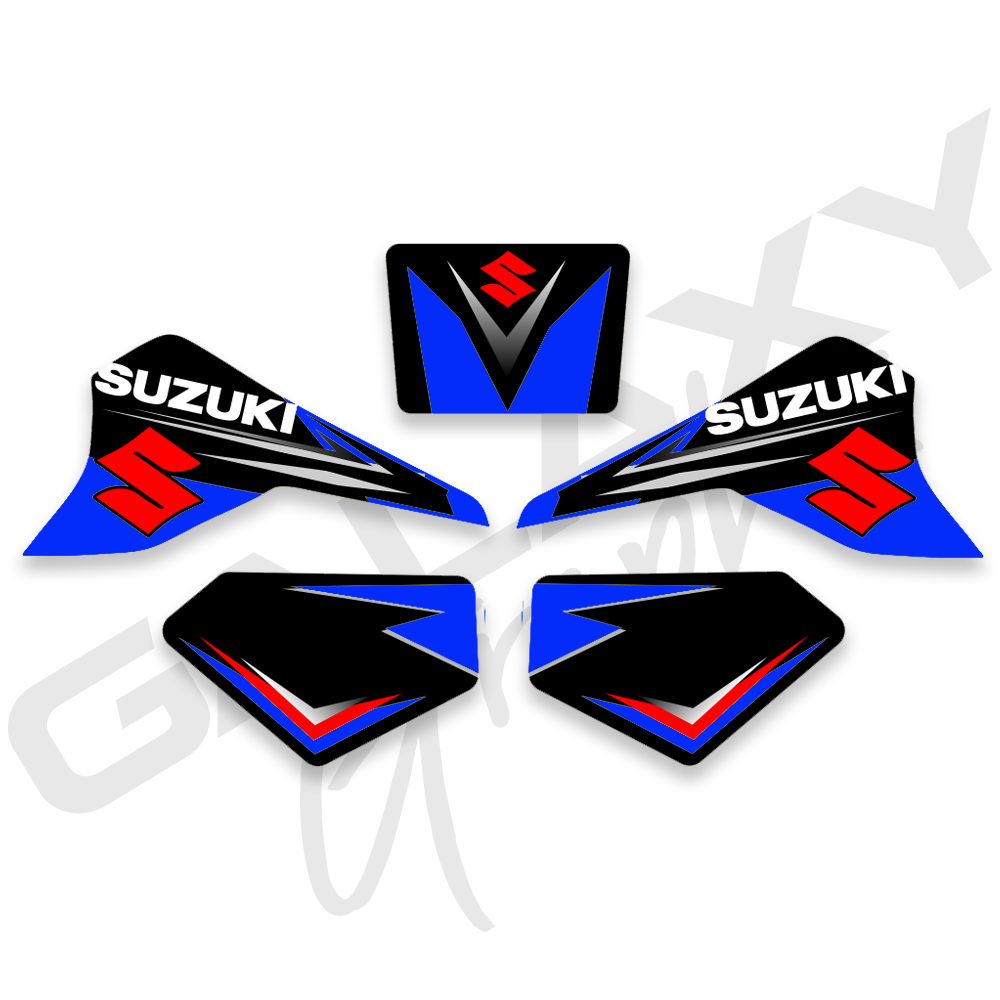 Suzuki LT80 Quadsport Premium Decal Graphics Kit Black & Blue