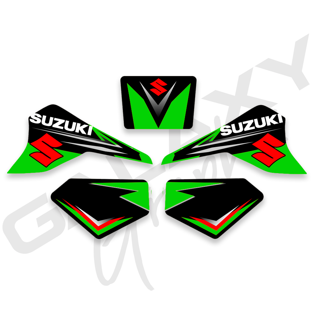 Suzuki LT80 Quadsport Premium Decal Graphics Kit Black & Green