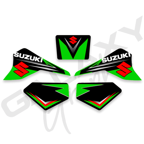 Suzuki LT80 Quadsport Premium Decal Graphics Kit Black & Green
