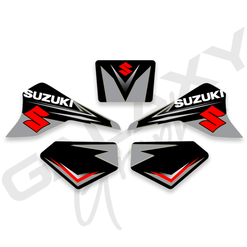 Suzuki LT80 Quadsport Premium Decal Graphics Kit Black & Grey