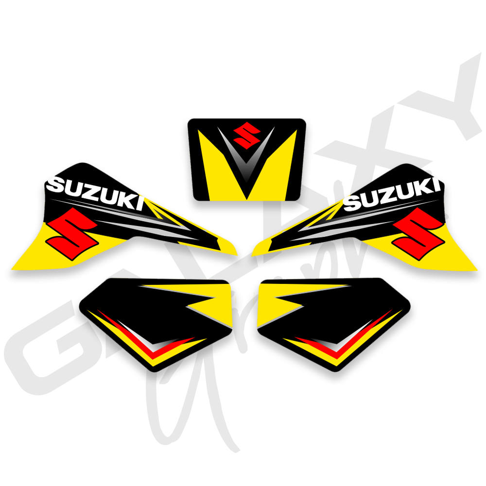 Suzuki LT80 Quadsport Premium Decal Graphics Kit Black & Yellow