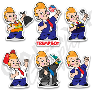 TRUMP BOY  6 Pack "TRUMP BOYS" Premium Decal Sticker Pack