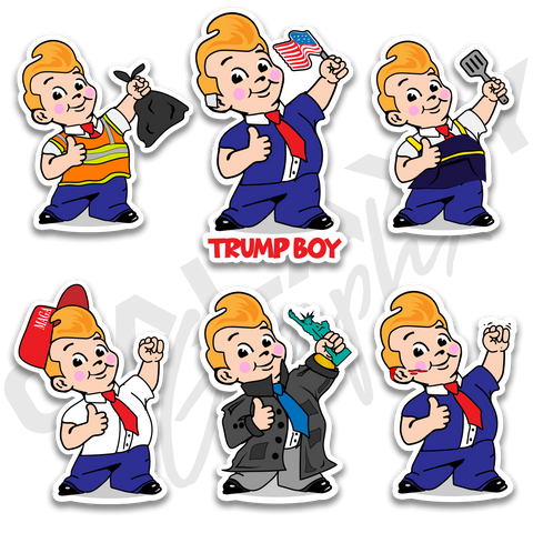 TRUMP BOY  6 Pack "TRUMP BOYS" Premium Decal Sticker Pack