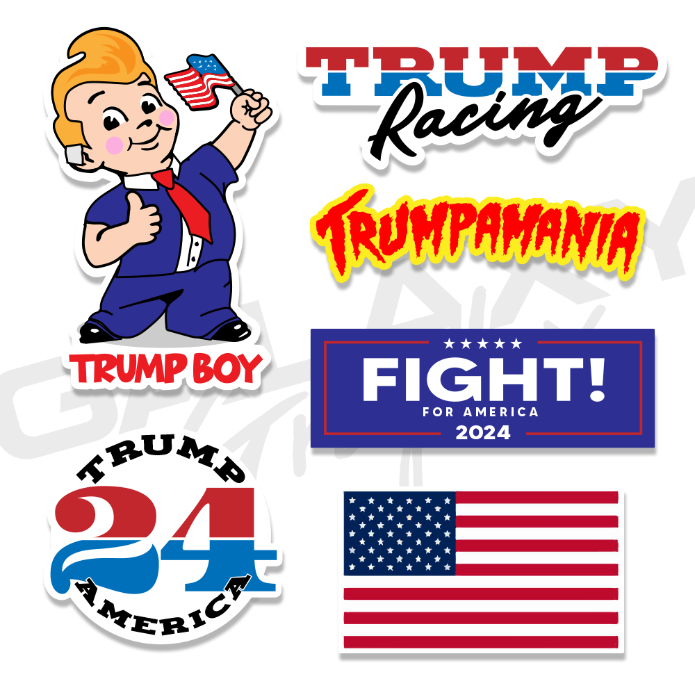 TRUMP 6 Pack Premium Decal Sticker Pack – GalaxyGraphx