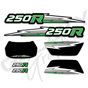 TRX 250R Lightning Premium Decal Graphics Kit Black Green