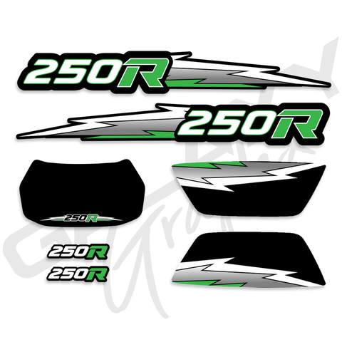 TRX 250R Lightning Premium Decal Graphics Kit Black Green