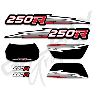 TRX 250R Lightning Premium Decal Graphics Kit Black Red