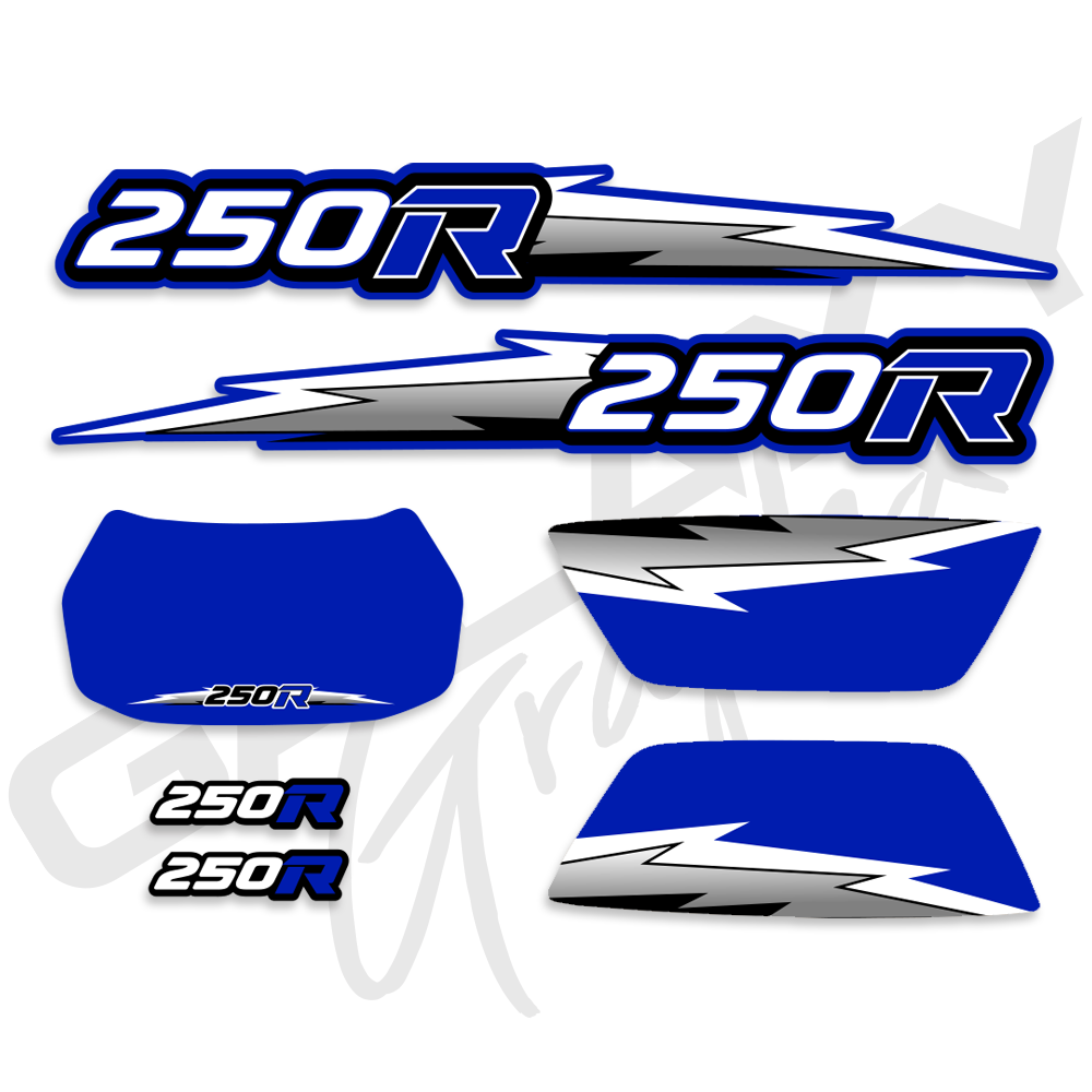 TRX 250R Lightning Premium Decal Graphics Kit Blue