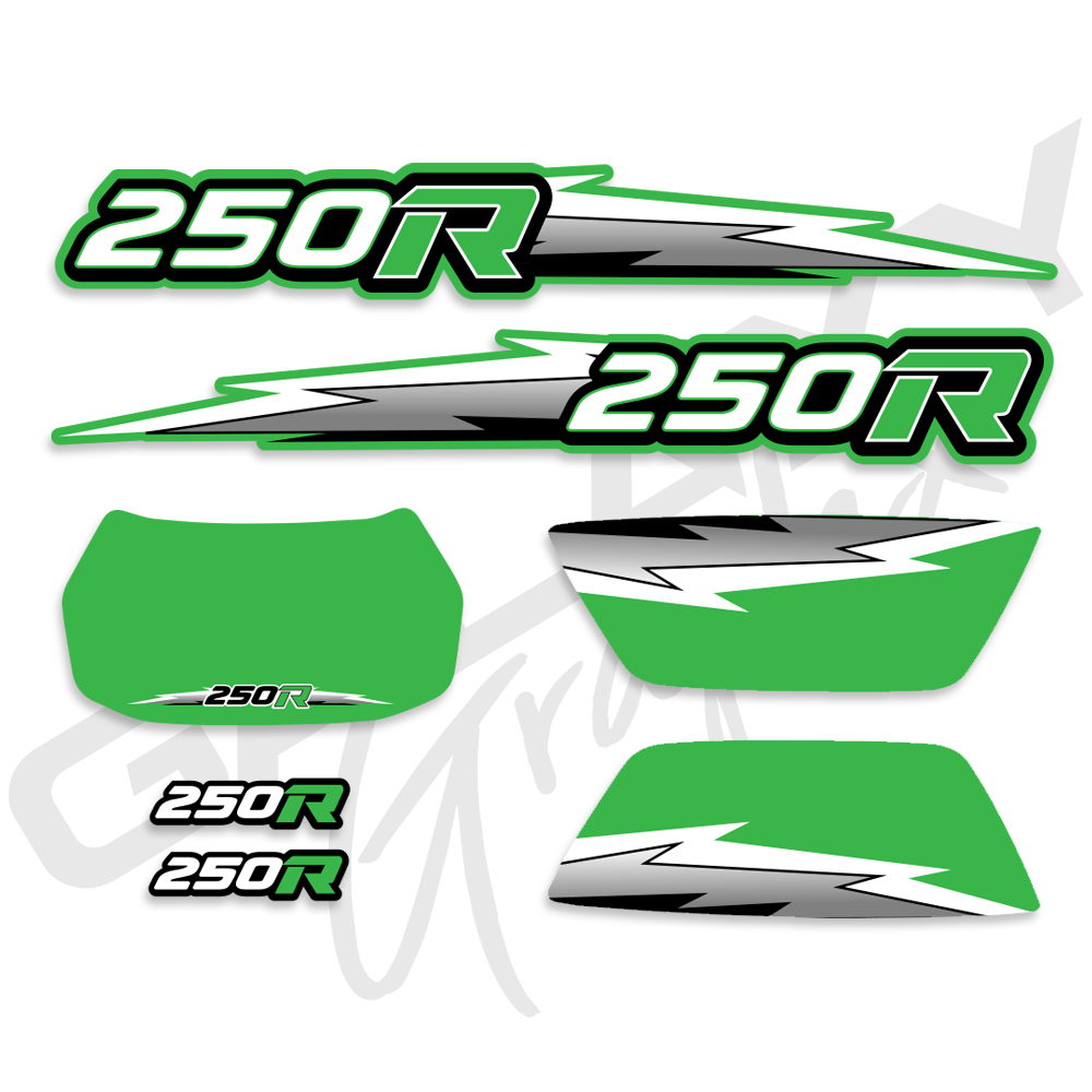 TRX 250R Lightning Premium Decal Graphics Kit Green