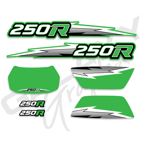 TRX 250R Lightning Premium Decal Graphics Kit Green