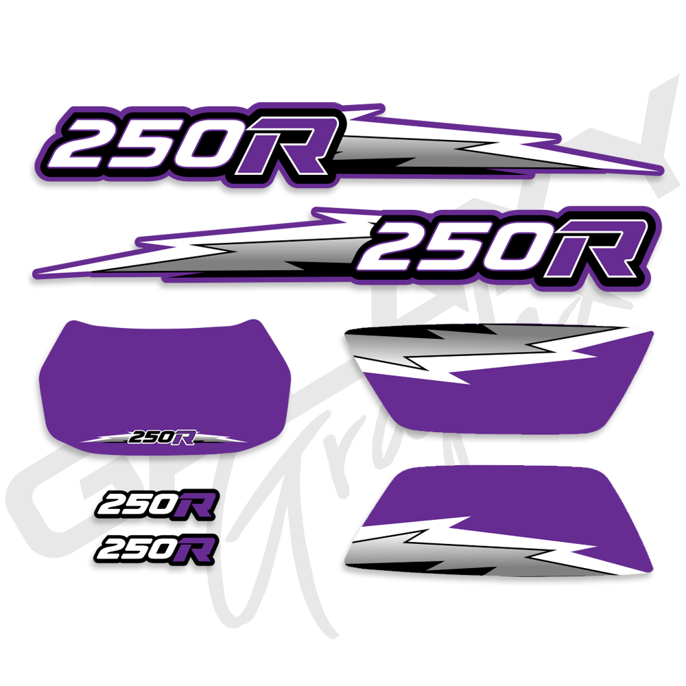 TRX 250R Lightning Premium Decal Graphics Kit Purple