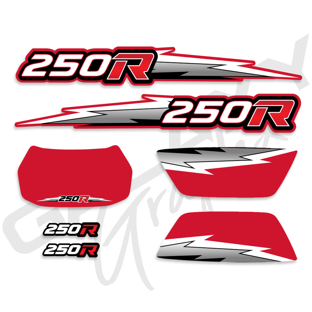 TRX 250R Lightning Red Premium Decal Graphics Kit