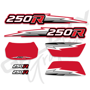 TRX 250R Lightning Red Premium Decal Graphics Kit