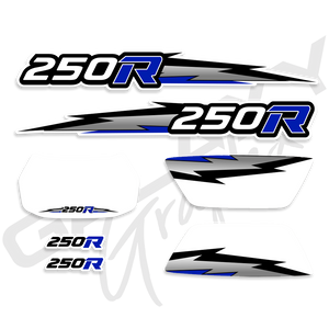 TRX 250R Lightning Premium Decal Graphics Kit White Blue