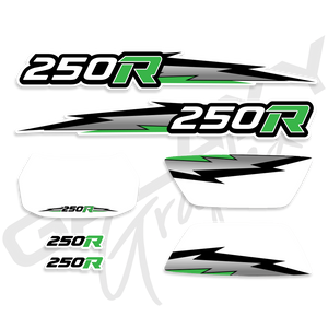 TRX 250R Lightning Premium Decal Graphics Kit White Green