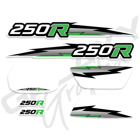 TRX 250R Lightning Premium Decal Graphics Kit White Green