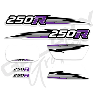 TRX 250R Lightning Premium Decal Graphics Kit White Purple