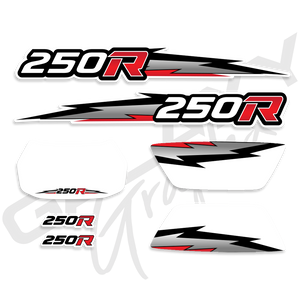 TRX 250R Lightning Premium Decal Graphics Kit White Red