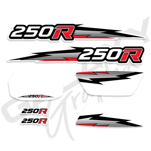 TRX 250R Lightning Premium Decal Graphics Kit White Red