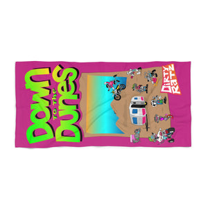 Down To The Dunes Bright DIRTY RATZ Hot Pink BIG Beach Towel