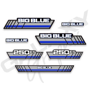 1986 BIG BLUE 250ES ATC Big Red Decal Graphics Kit Black