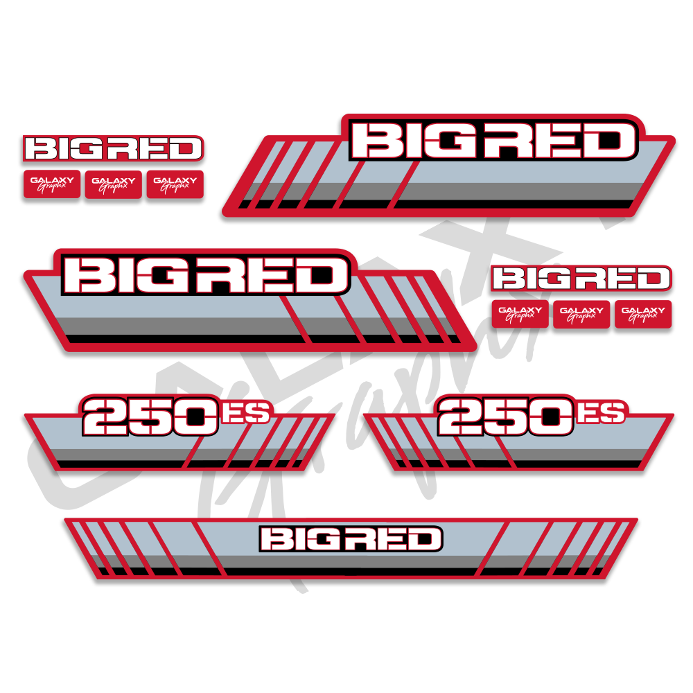 1986 Big Red 250ES Decal Graphics Kit Red