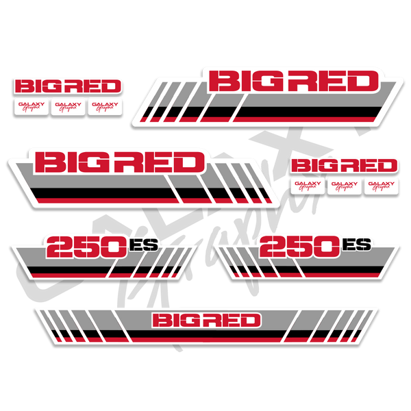 1986 Big Red 250ES Decal Graphics Kit Red