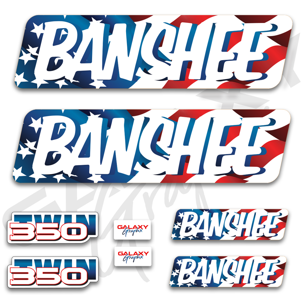 1987 - 1989 Yamaha Banshee American Flag Decal Graphics Kit