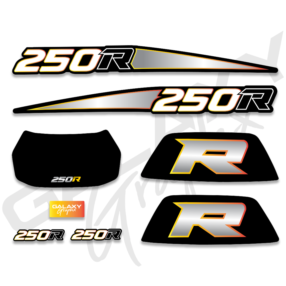 1988 TRX 250R Premium Black Decal Graphics Kit - Assorted Colors