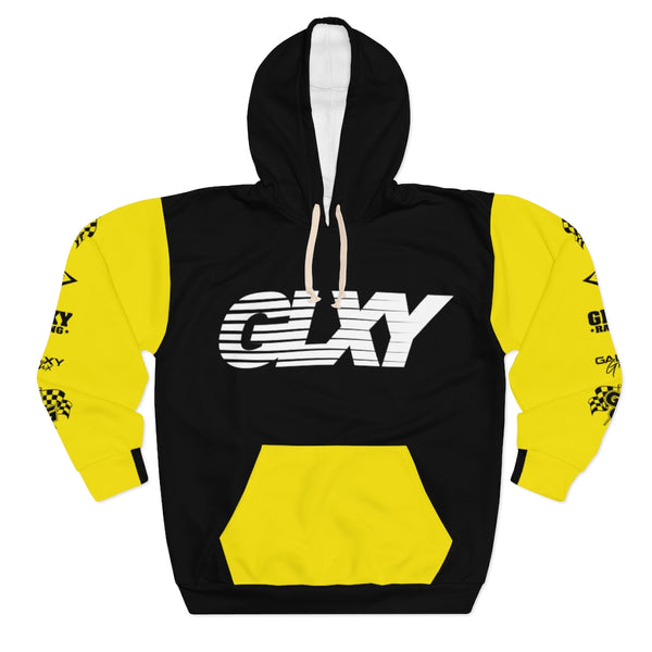 Track Star GalaxyGraphx Cut & Sew Black Yellow Pullover Hoodie