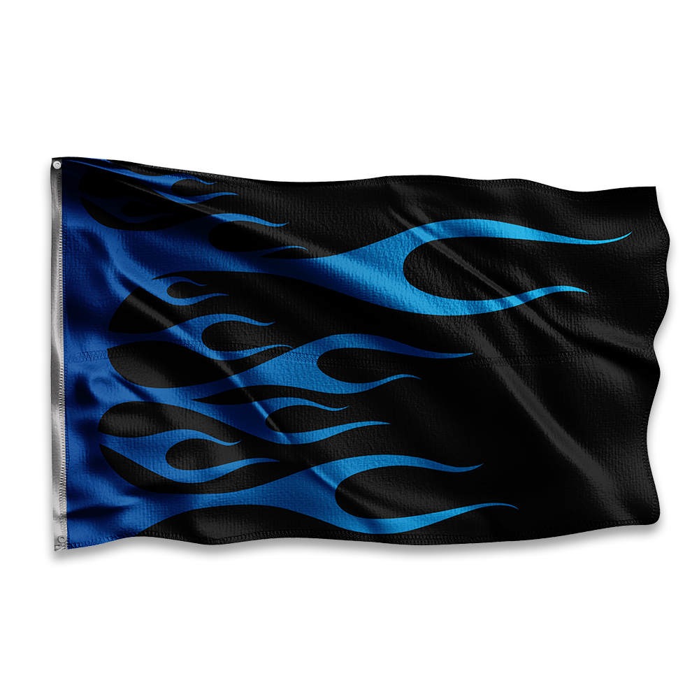 Blue Flames Race Flag